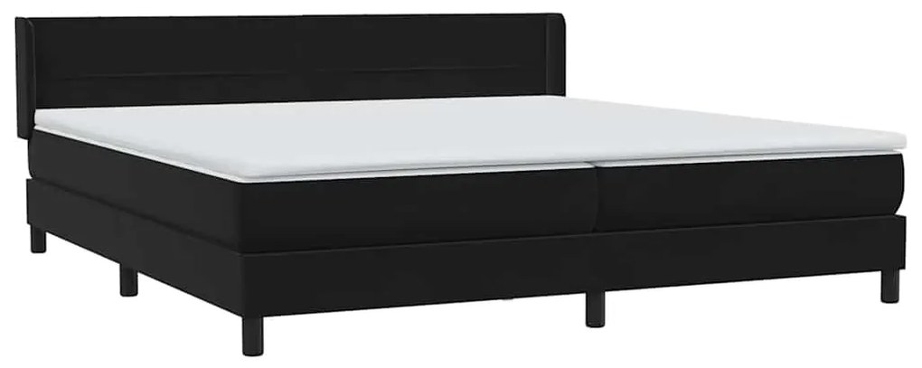 vidaXL Κρεβάτι Boxspring με Στρώμα Μαύρο 200x210 εκ. Βελούδινο