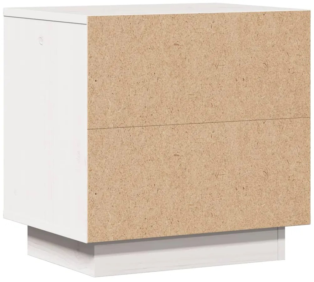 vidaXL Κομοδίνο Λευκό 40 x 30 x 40 εκ. από Μασίφ Ξύλο Πεύκου