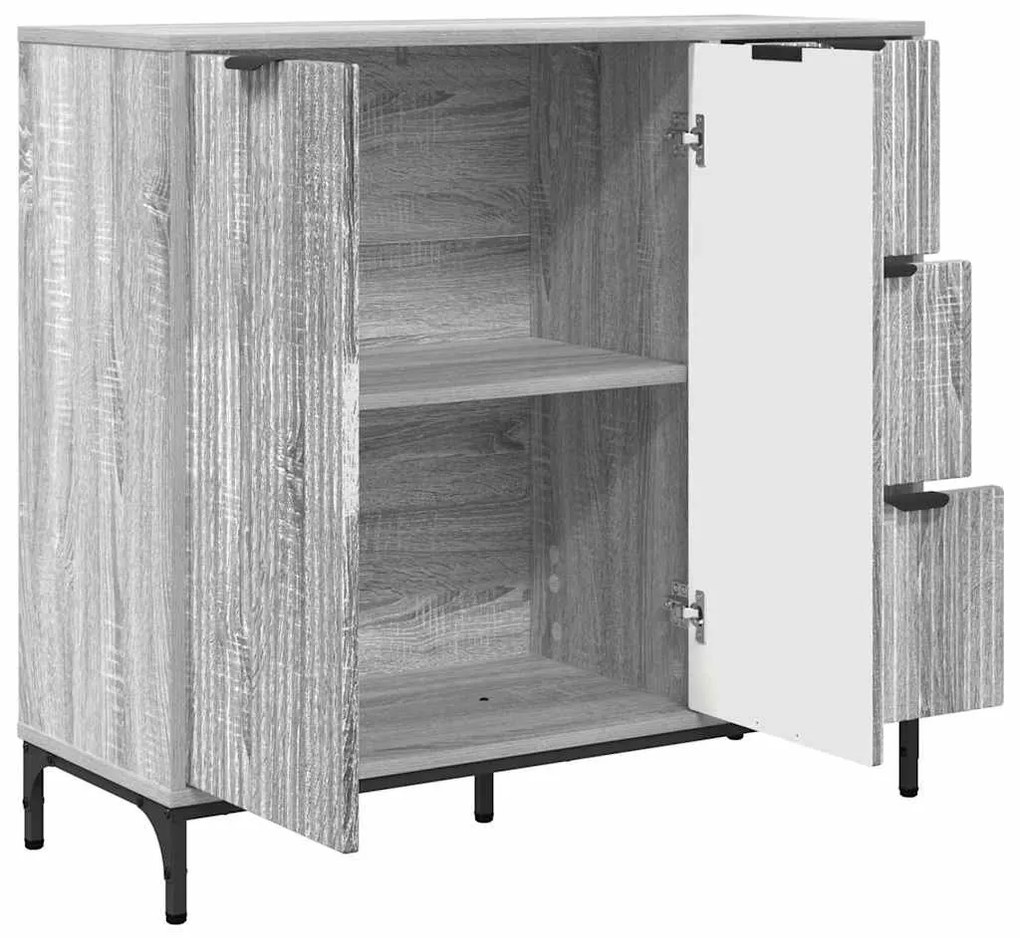 vidaXL Πλαϊνό γραφείο με συρτάρι Γκρι sonoma 89.5 x 33 x 82 εκ.