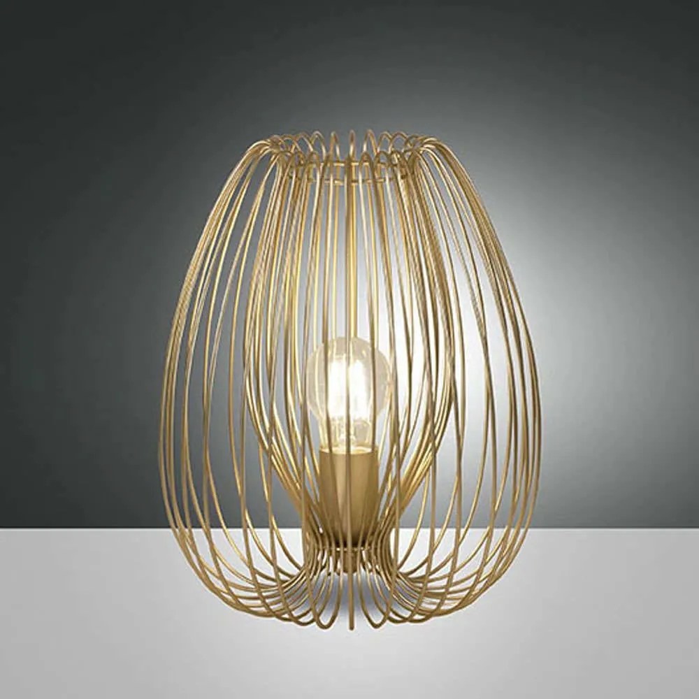 Φωτιστικό Επιτραπέζιο Camp 3677-34-225 1xE27 40W Φ20cm 24cm Gold La Mia Luce