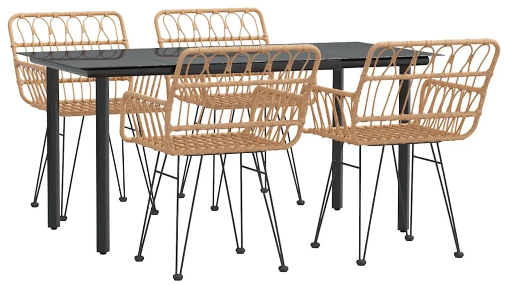 vidaXL Σετ Τραπεζαρίας Κήπου 5 Τεμαχίων από Συνθετικό Ρατάν