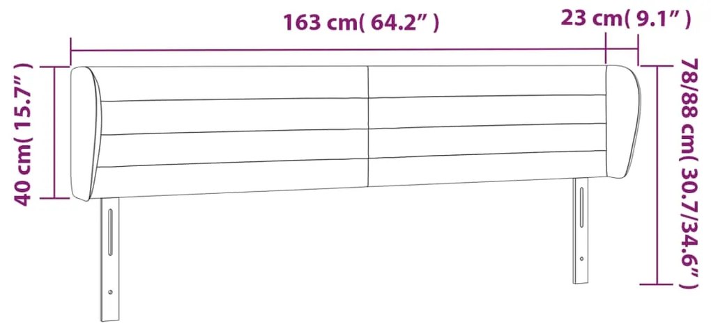 Κεφαλάρι με Πτερύγια Taupe 163x23x78/88 εκ. Υφασμάτινο - Μπεζ-Γκρι