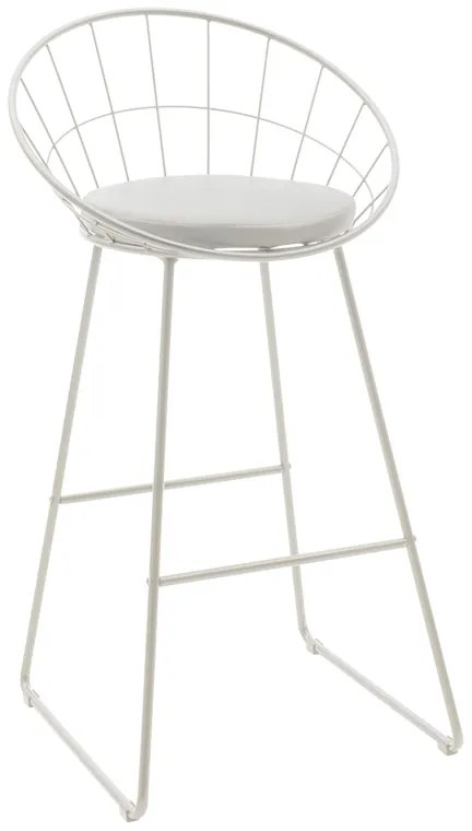 Intrahome Σκαμπό μπαρ Seth Intrahome μέταλλο λευκό-μαξιλάρι PVC λευκό | SKU: INTRAPA-169111171