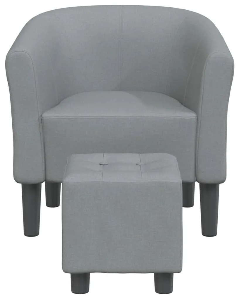 vidaXL Πολυθρόνα Μπάρελ με Υποπόδιο Ανοιχτό Γκρι Υφασμάτινη