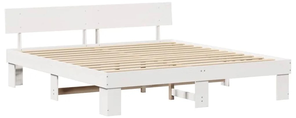 vidaXL Σκελετός Κρεβατιού Λευκό 180 x 200 cm Μασίφ ξύλο πεύκου