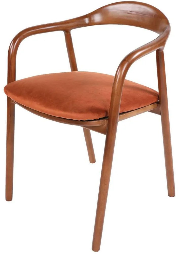 Πολυθρόνα 974NMB1708 52x51x77cm Walnut-Terracotta Μοριοσανίδα, Μελαμίνη