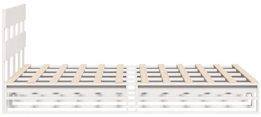 vidaXL Σκελετός Κρεβ. Χωρίς Στρώμα Λευκό 140x190 εκ Μασίφ Πεύκο