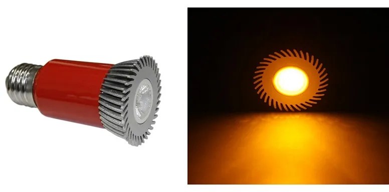 Adeleq Led Λάμπα Ισχύος Ε27 3W 230V 1 Led Εναλλάξιμος Φακός 30° Πορτοκαλί 13-270333