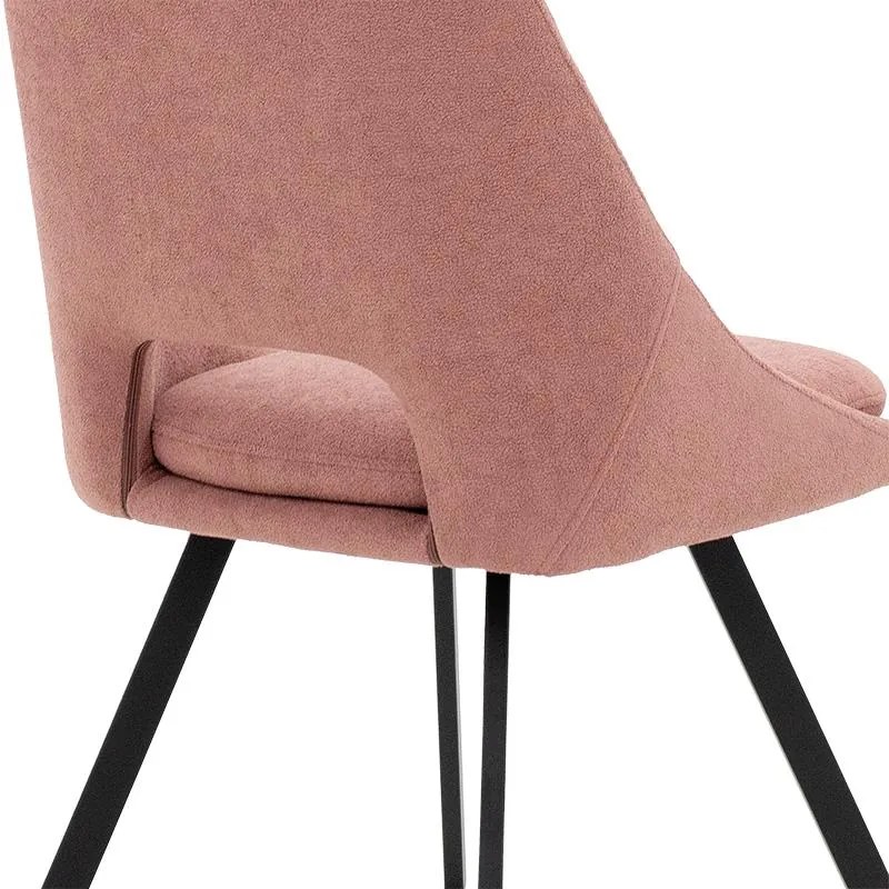 Καρέκλα Initiate ύφασμα μπουκλέ σάπιο μήλο-πόδι μαύρο 2αδα 48x57x85 εκ.