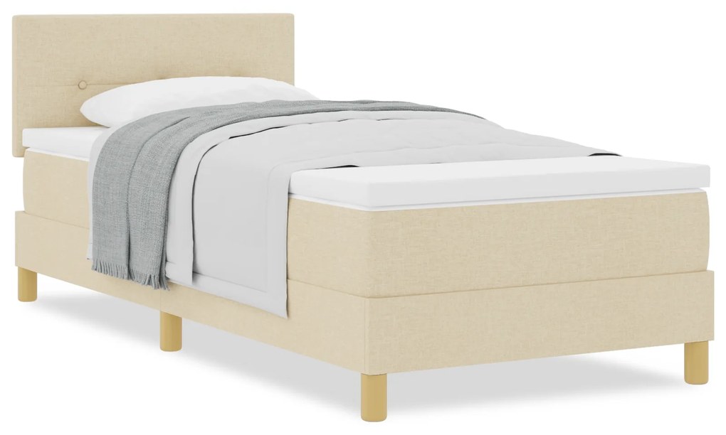 vidaXL Κρεβάτι Box Spring με Στρώμα Κρεμ 80x200 εκ.