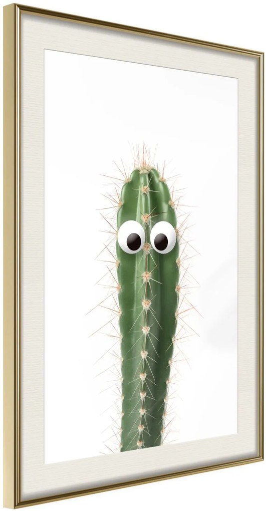 Αφίσα - Funny Cactus I - 20x30 - Χρυσό - Με πασπαρτού