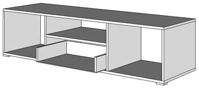 Έπιπλο Τηλεόρασης Enzo 150 Λευκό - Black Grey Wood 153*41,5*38,5 εκ. 153x41.5x38.5 εκ.