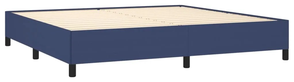 Κρεβάτι Boxspring με Στρώμα Μπλε 200x200 εκ. Υφασμάτινο - Μπλε