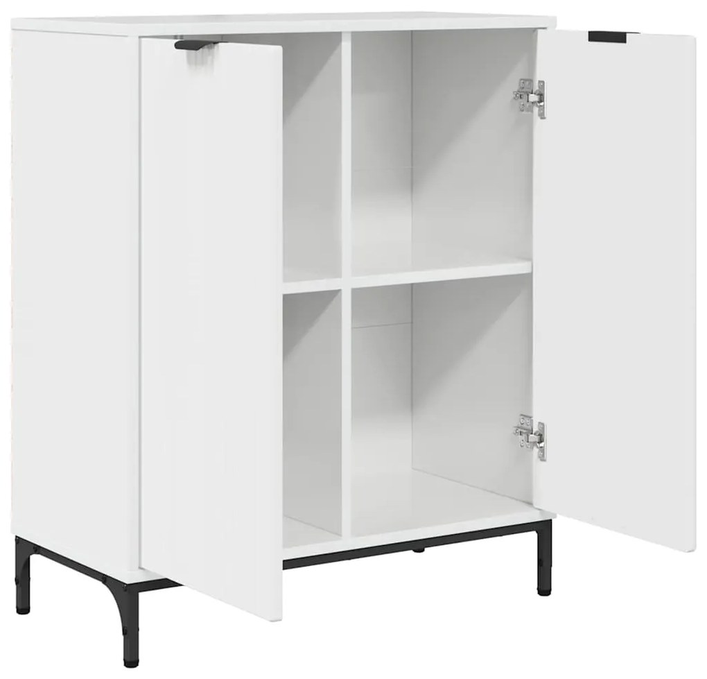 vidaXL Πλαϊνό γραφείο Γυαλιστερό λευκό 69.5 x 33 x 82 εκ.