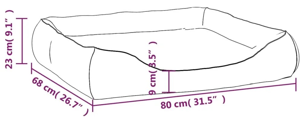 Κρεβάτι Σκύλου Σκούρο Μπλε 80 x 68 x 23 εκ. Συνθετικό Δέρμα - Γκρι