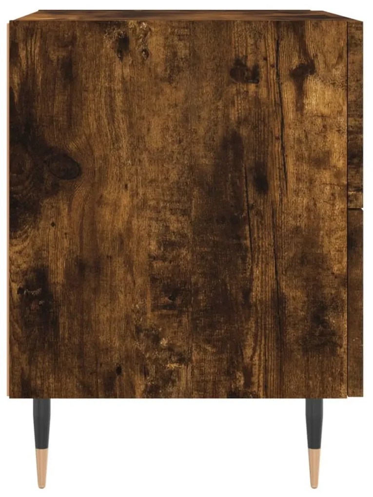 vidaXL Κομοδίνα 2 τεμ. Καπνιστή Δρυς 40 x 35 x 47,5 εκ. Επεξεργ. Ξύλο