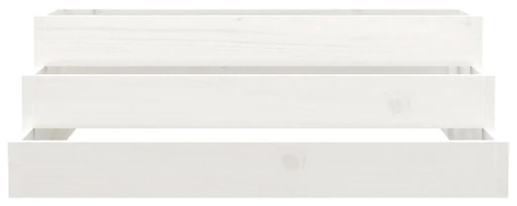 Ζαρντινιέρα Λευκή 80 x 80 x 27 εκ. από Μασίφ Ξύλο Πεύκου - Λευκό