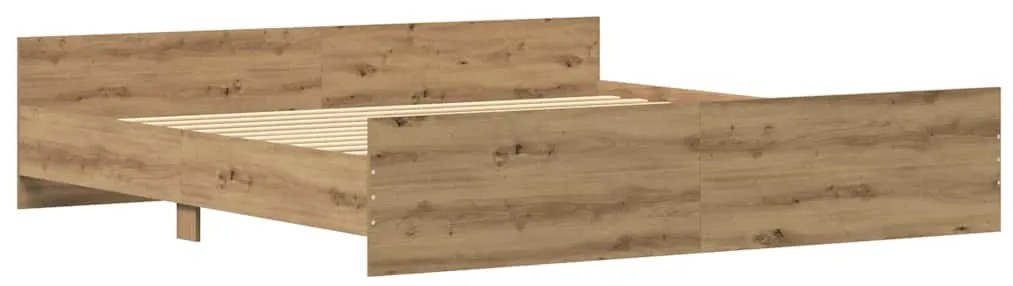 vidaXL Σκελετός Κρεβατιού artisan δρυς 200 x 200 cm Επεξεργασμένο ξύλο