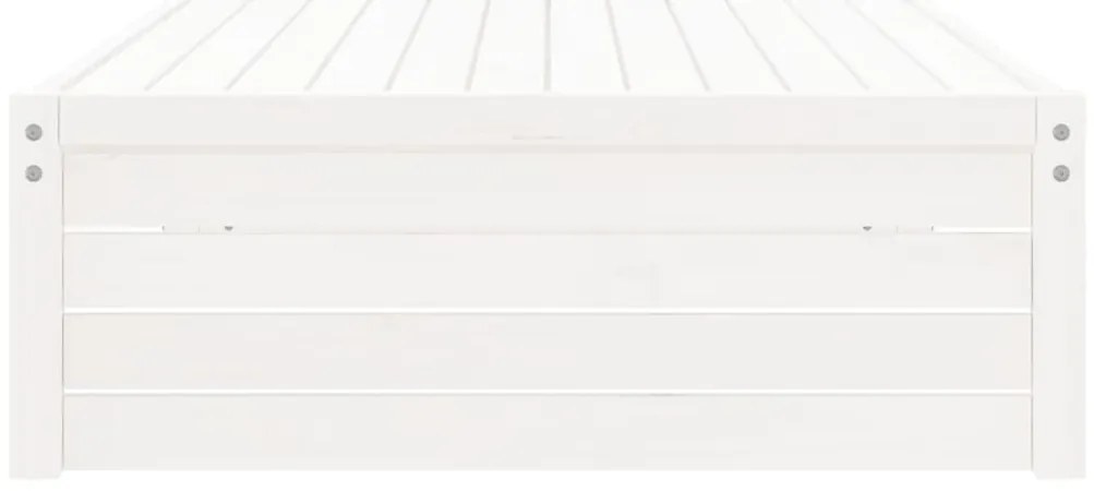 vidaXL Υποπόδιο Κήπου Λευκό 120 x 80 εκ. από Μασίφ Ξύλο Πεύκου