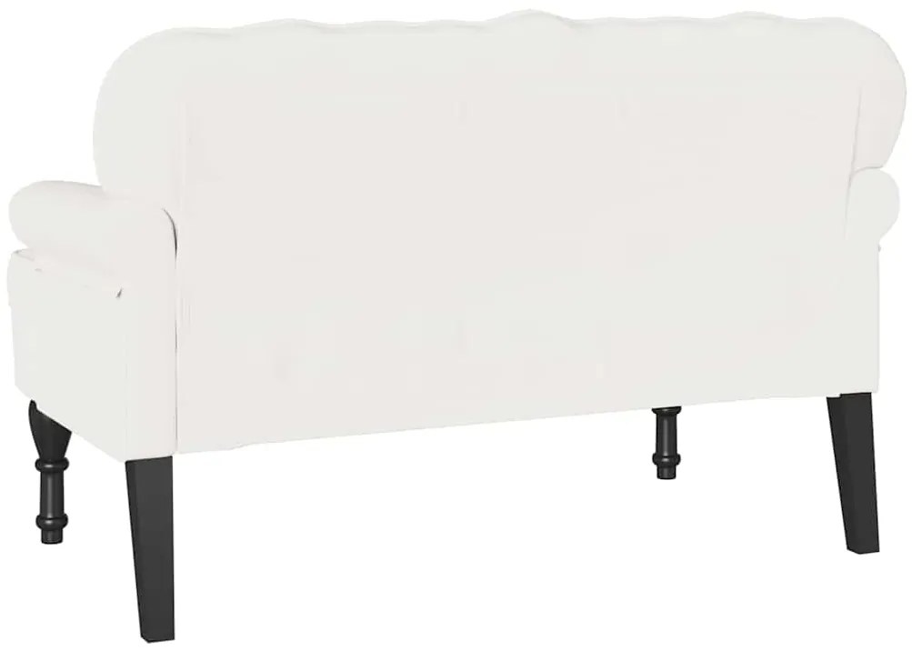 vidaXL Καναπές Chesterfield Λευκό 119.5 x 64.5 x 75 εκ. Τεχνητό Δέρμα