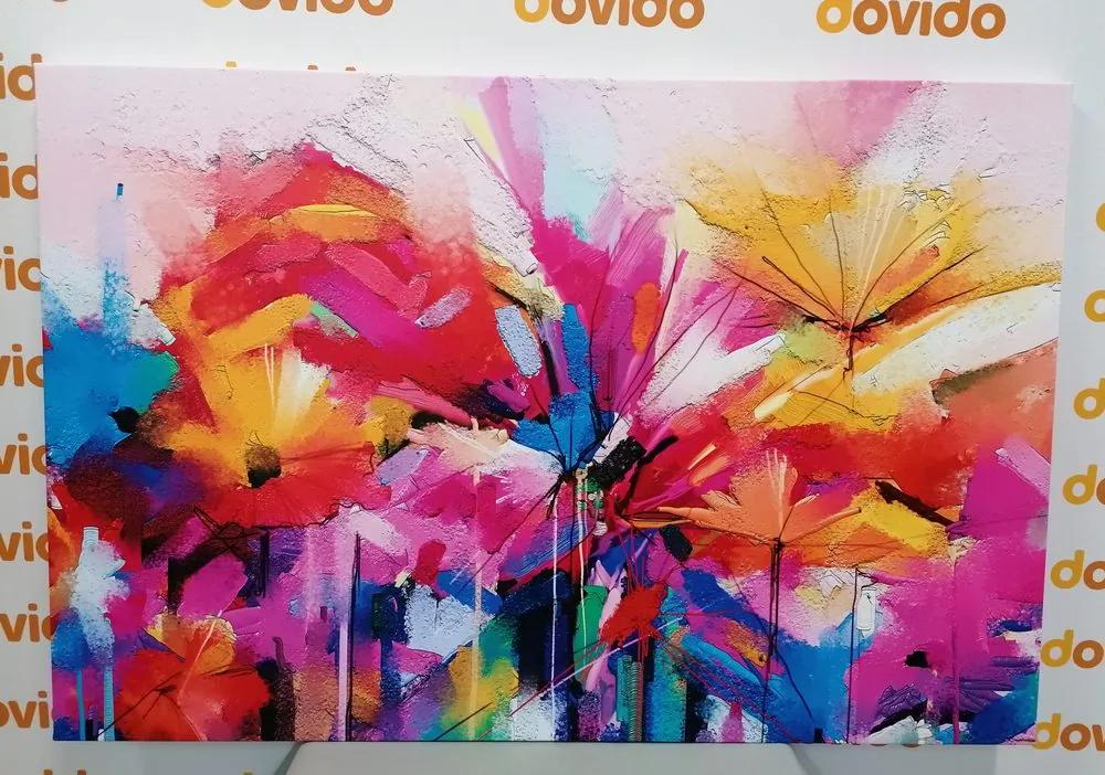 Εικόνα από αφηρημένα πολύχρωμα λουλούδια - 120x80