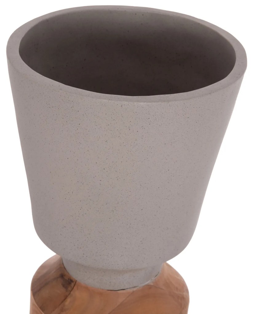 ΔΙΑΚΟΣΜΗΤΙΚΟ ΒΑΖΟ ΔΑΠΕΔΟΥ NEBULA HM4661.03 FIBER CEMENT ΓΚΡΙ--ΞΥΛΟ ΤΕΑΚ Φ60x115Υεκ.