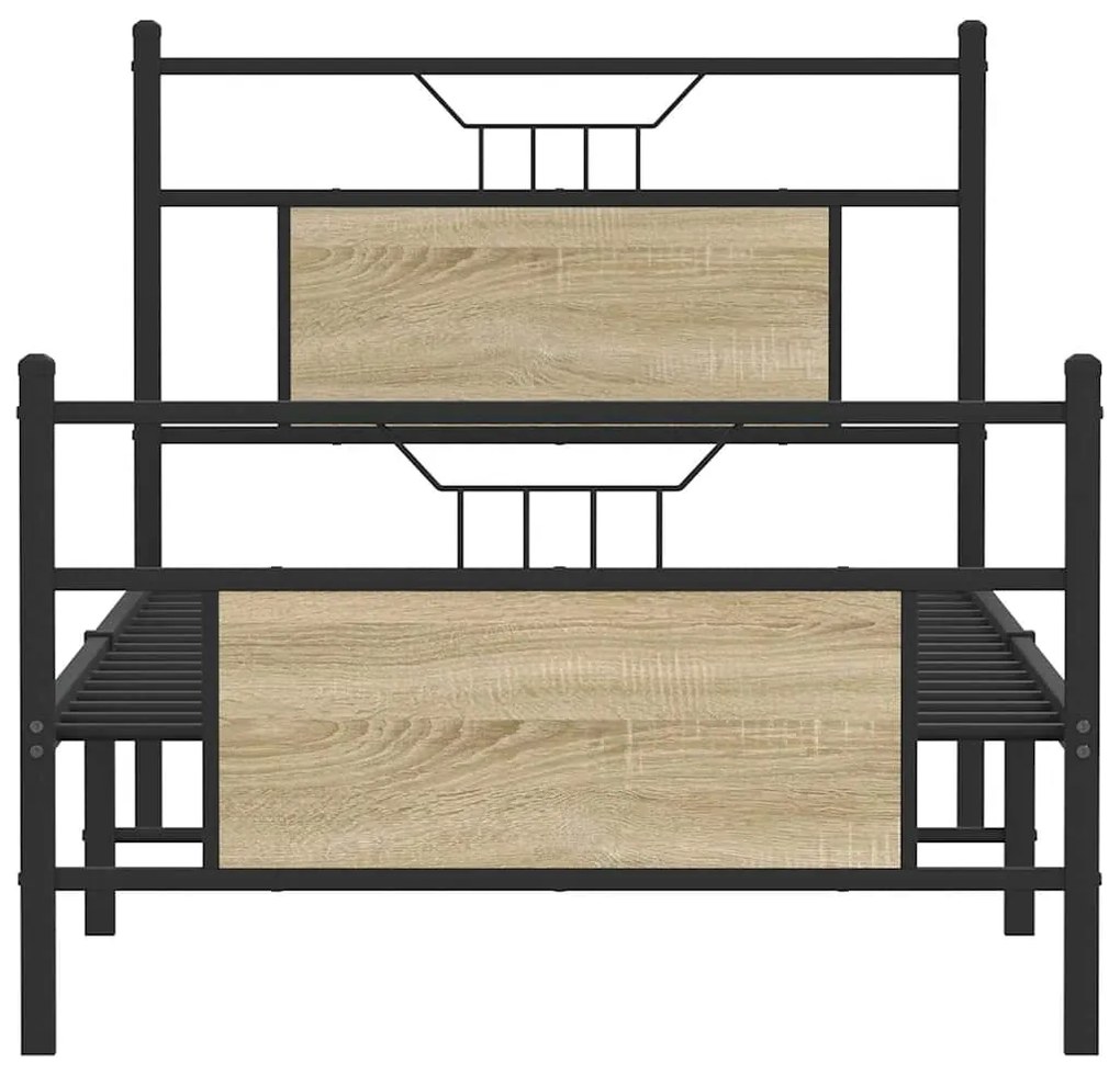 vidaXL Πλαίσιο Κρεβ. Χωρ. Στρώμα Sonoma Δρυς 90x200 εκ. Επεξ. Ξύλο