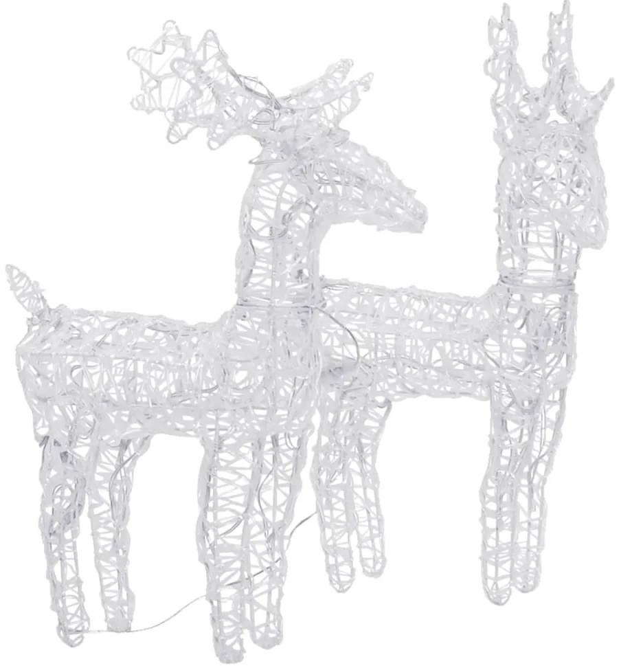 vidaXL Χριστουγεννιάτικοι Τάρανδοι 2 τεμ. 80 LED Πολύχρωμοι Ακρυλικοί