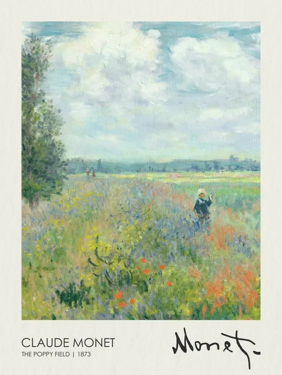Αναπαραγωγή The Poppy Field Near Argenteuil (1873), Claude Monet