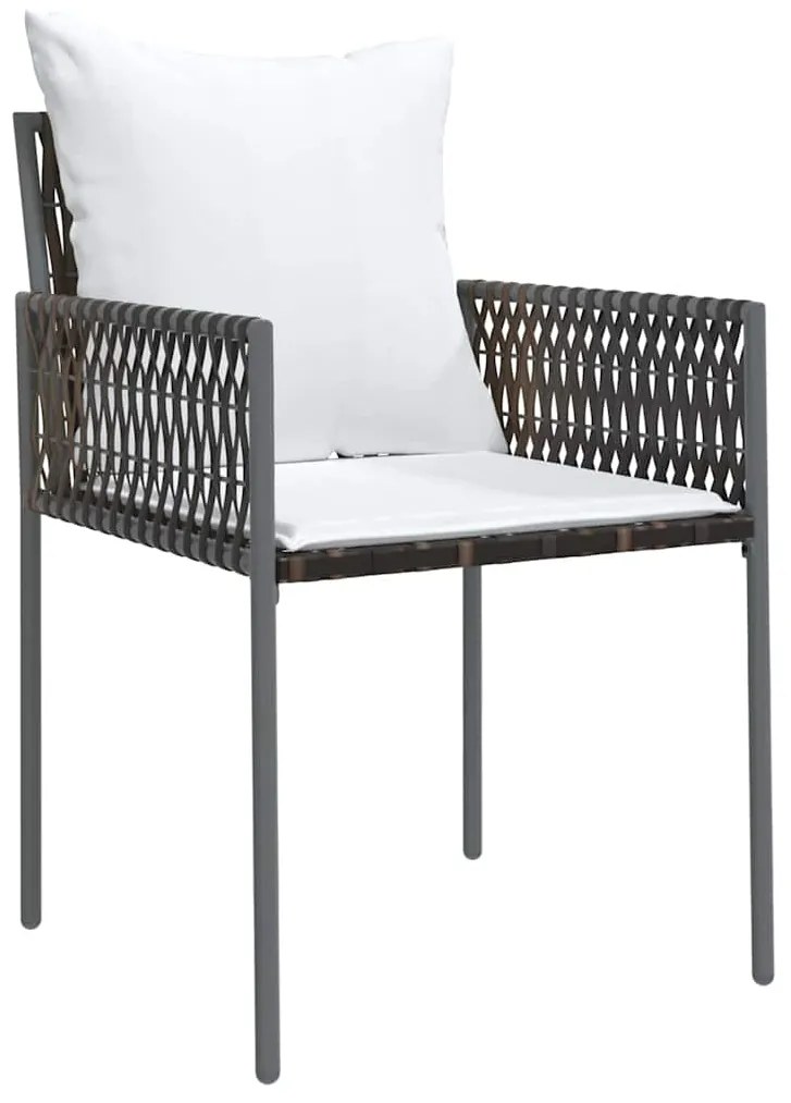 vidaXL Σέτ φαγητού για κήπο 7 pcs Καφέ Πολυ ράταν