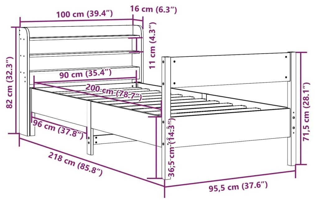 ΣΚΕΛΕΤΟΣ ΚΡΕΒ. ΧΩΡΙΣ ΣΤΡΩΜΑ ΚΑΦΕ ΚΕΡΙΟΥ 90X200 ΕΚ ΜΑΣΙΦ ΠΕΥΚΟ 3306938