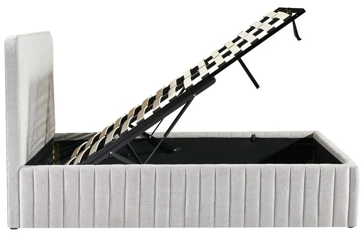 Κρεβάτι διπλό Zilin ύφασμα γκρι 160x200εκ 172.5x208x121 εκ.