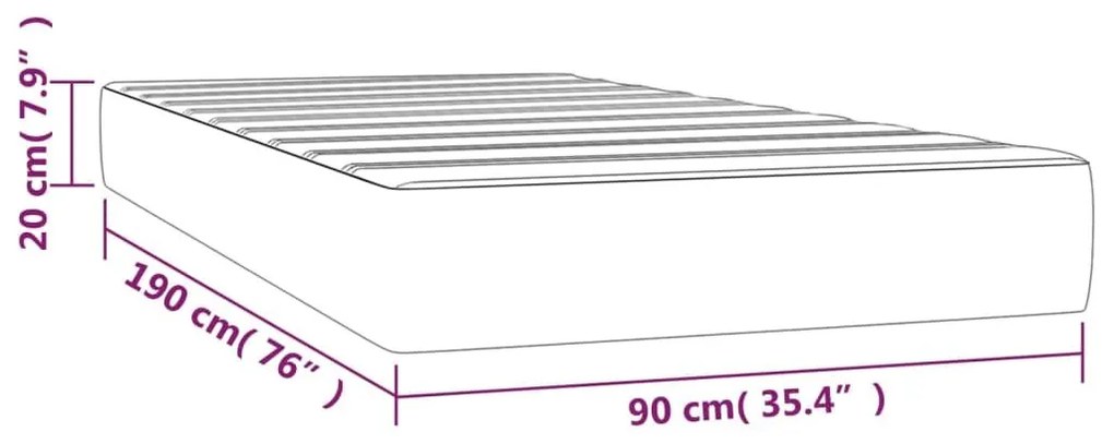 Στρώμα με Pocket Springs Μαύρο 90x190x20 εκ. Συνθετικό Δέρμα - Μαύρο