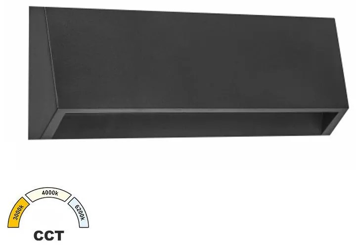 Adeleq Φωτιστικό LED PC Επίτοιχο Εμμέσου Φωτισμού Κυρτό Ορθογώνιο 4W CCT IP65 Γραφίτης 3-97618