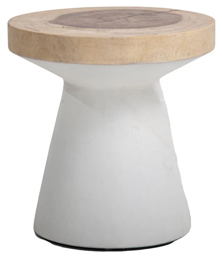 Βοηθητικό Τραπέζι Lind White Natural (40x40x40) Soulworks 0900003