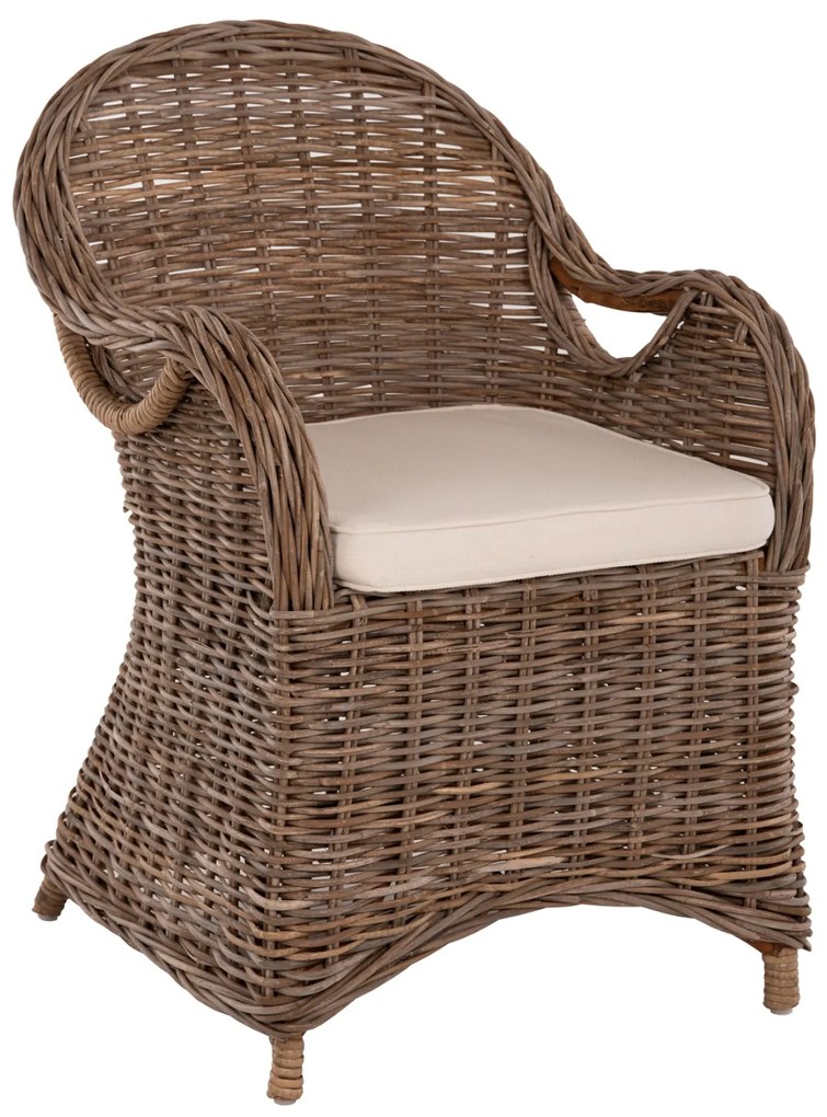 ΠΟΛΥΘΡΟΝΑ ΜΕ ΕΚΡΟΥ ΜΑΞΙΛΑΡΙ KEYLA HM9536 ΚΑΦΕ RATTAN 63x65x87Υεκ. (1 Τεμμάχια)