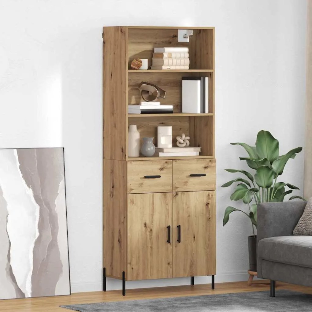 vidaXL Highboard Artisan Oak 69,5 x 32,5 x 180 εκ Επεξεργασμένο ξύλο