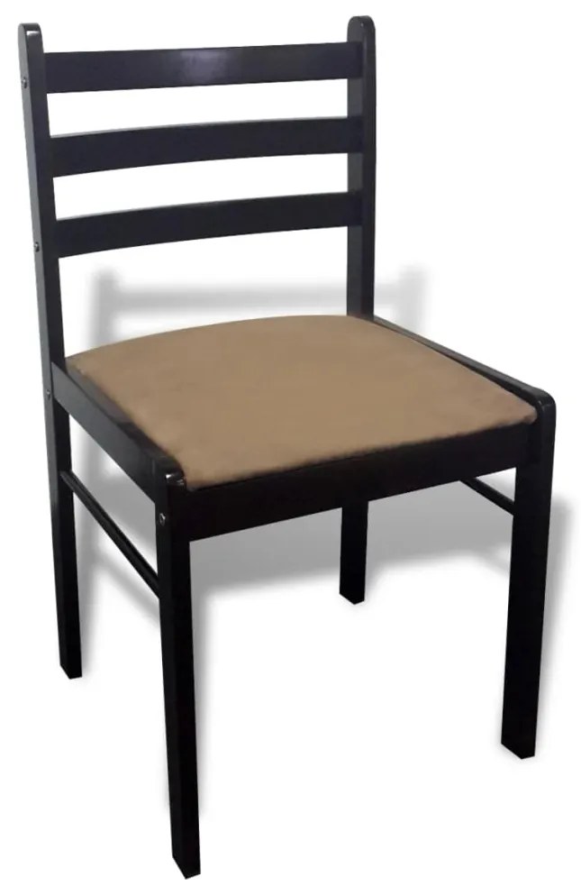 vidaXL Καρέκλες Τραπεζαρίας 6 τεμ. Καφέ από Μασίφ Ξύλο / Βελούδο