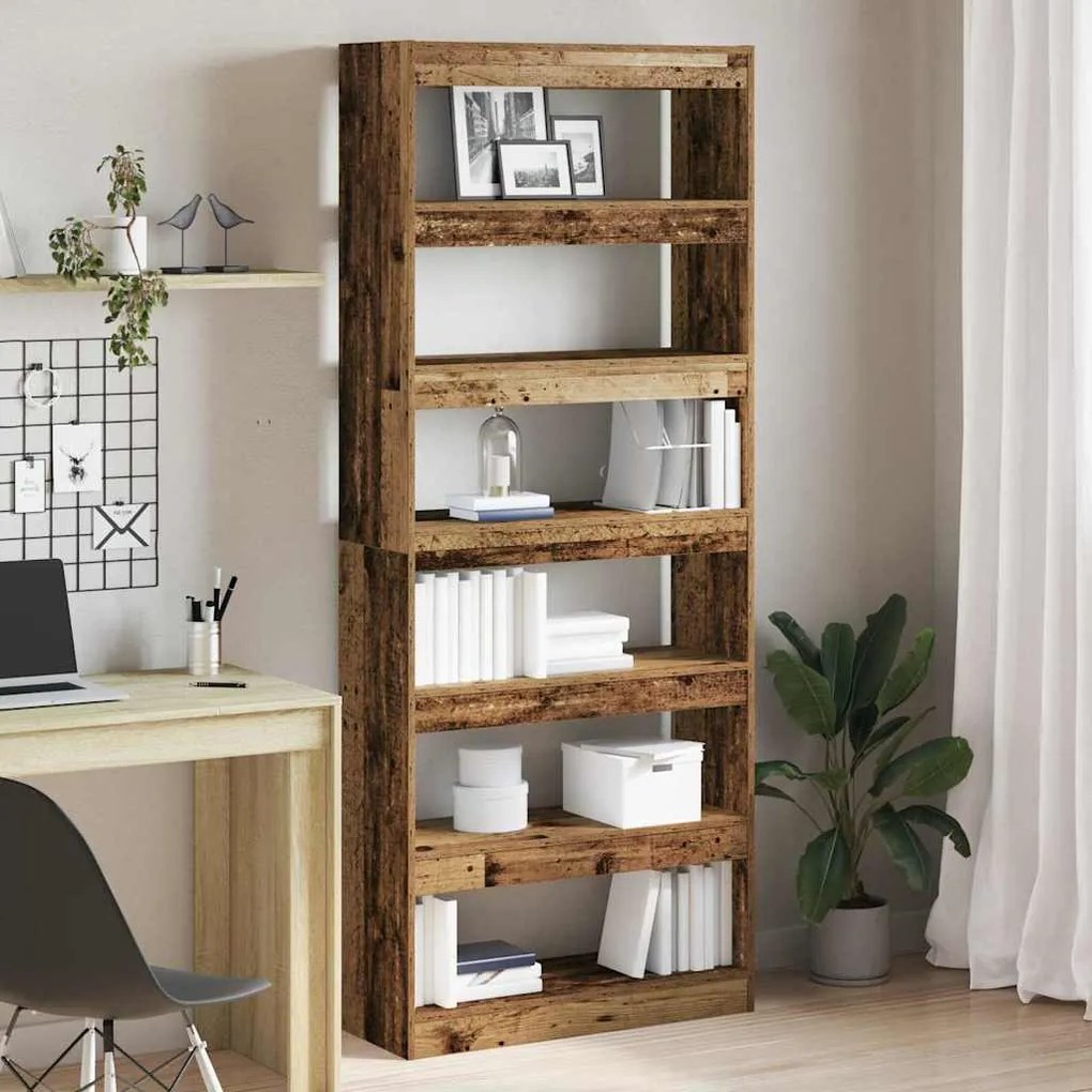 vidaXL Βιβλιοθήκη Παλαιό ξύλο 80 x 30 x 198 εκ Επεξεργασμένο ξύλο
