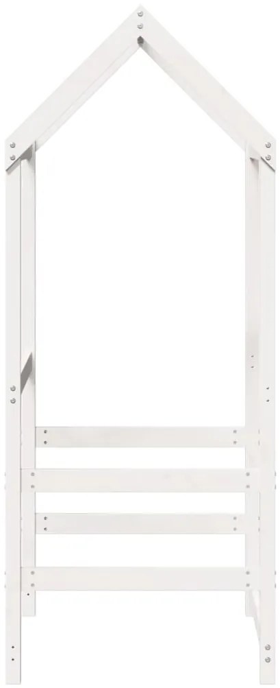 vidaXL Οροφή Κρεβατιού Παιδική Λευκό 98x70x176,5 εκ. Μασίφ Ξύλο Πεύκου