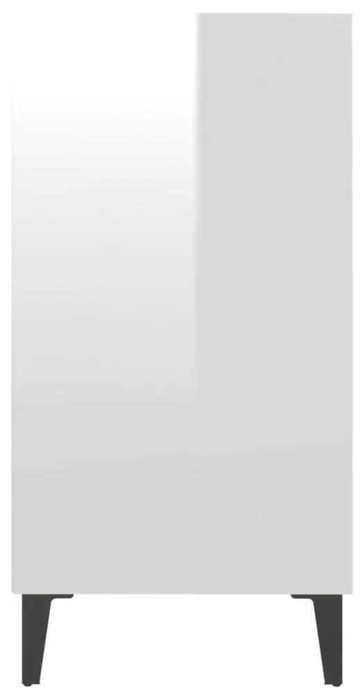 vidaXL Συρταριέρα Γυαλιστερό Λευκό 57 x 35 x 70 εκ. από Μοριοσανίδα