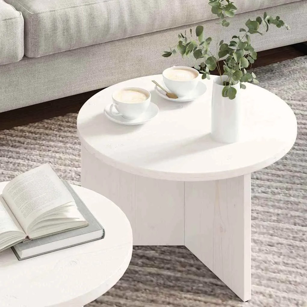 vidaXL Τραπεζάκι σαλονιού 2 pcs Λευκό 49 x 49 x 28 εκ