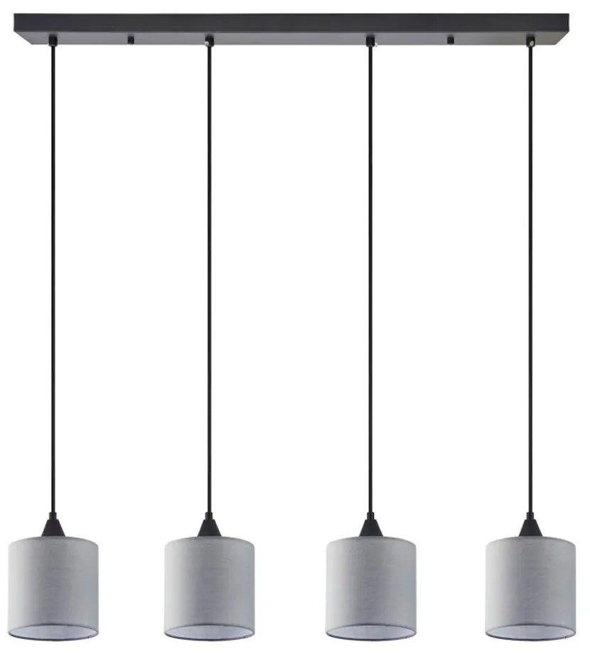 Φωτιστικό Οροφής - Ράγα Adept 77-9022 85x300cm 4xE27 60W Black-Grey Homelighting Μέταλλο,Ύφασμα