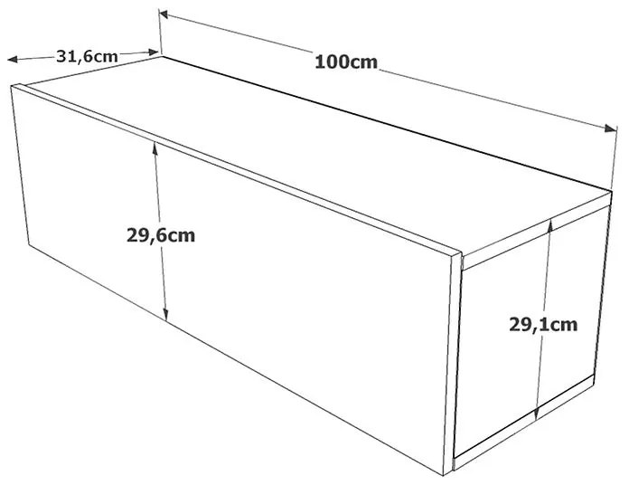 Έπιπλο τηλεόρασης επιτοίχιο Serit λευκό-oak 100x31,5x29,5εκ