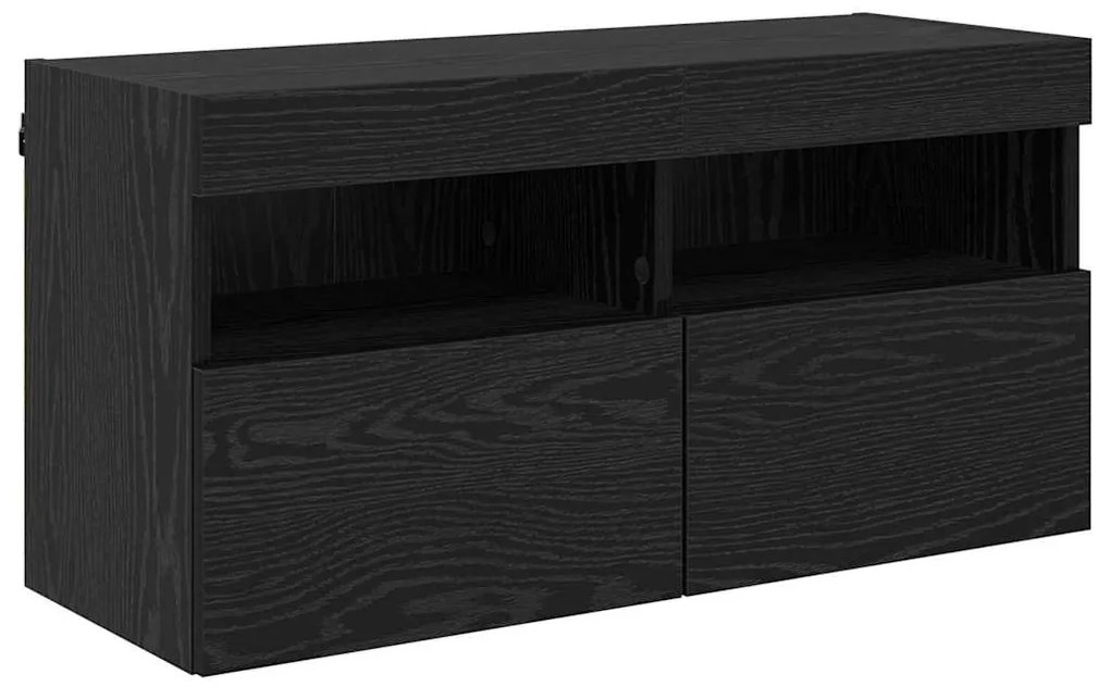 vidaXL Ντουλάπι Τηλεόρασης Τοίχου Επιτοίχιο Μαύρη Οξυά 80 x 30 x 40 εκ