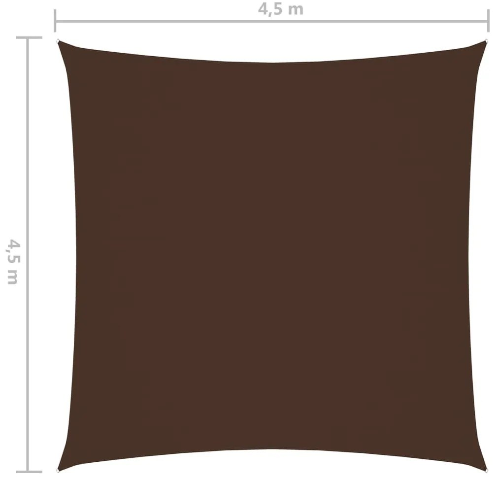 vidaXL Πανί Σκίασης Τετράγωνο Καφέ 4,5 x 4,5 μ. από Ύφασμα Oxford