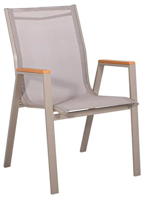Καρέκλα FL5050 Fylliana Textilene Μπέζ - Γκρί 61x56x90 εκ. 61x56x90 εκ.