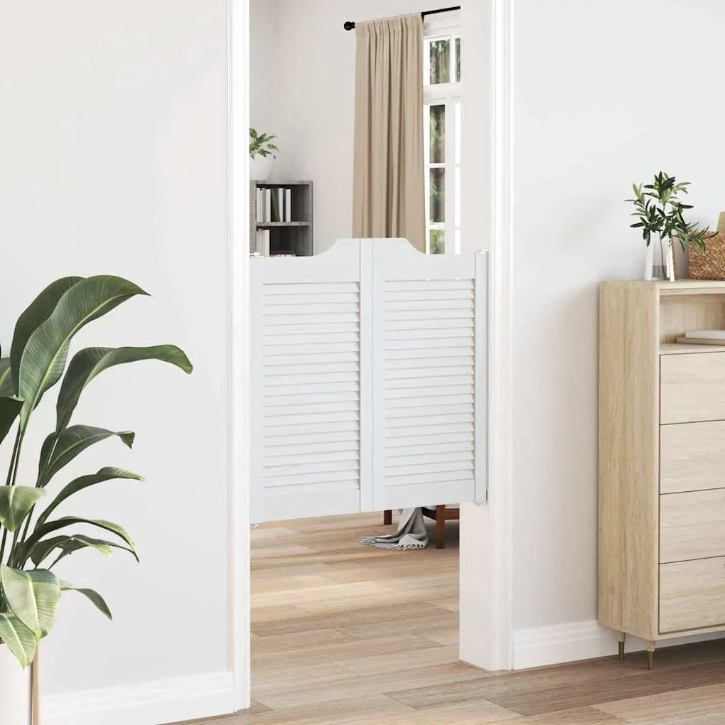 Ανοιγόμενες πόρτες Louvred Design 2 ζευγών Λευκό 80x80 cm 4107137