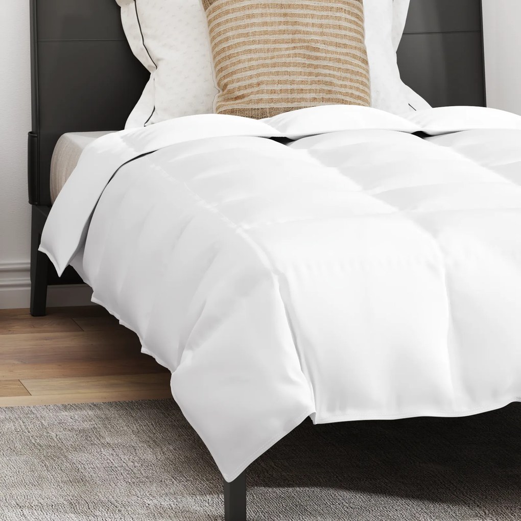 vidaXL Πάπλωμα με μαξιλάρι 2 pcs Λευκό 140 x 200 cm Πούπουλο