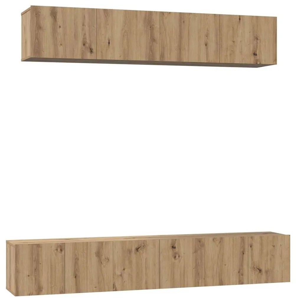 vidaXL Σετ επίπλου τηλεόρασης Επιτοίχιο 5 pcs artisan δρυς